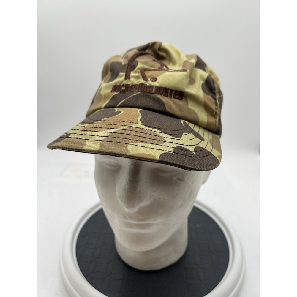 Vintage Ducks Unlimited Camo Hat Dorfman Pacific Made USA Hunting Cap OSFM